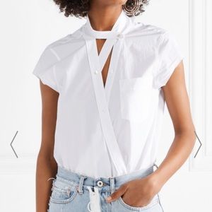 Alexander Wang Wrap-Effect Cotton-Poplin Bodysuit